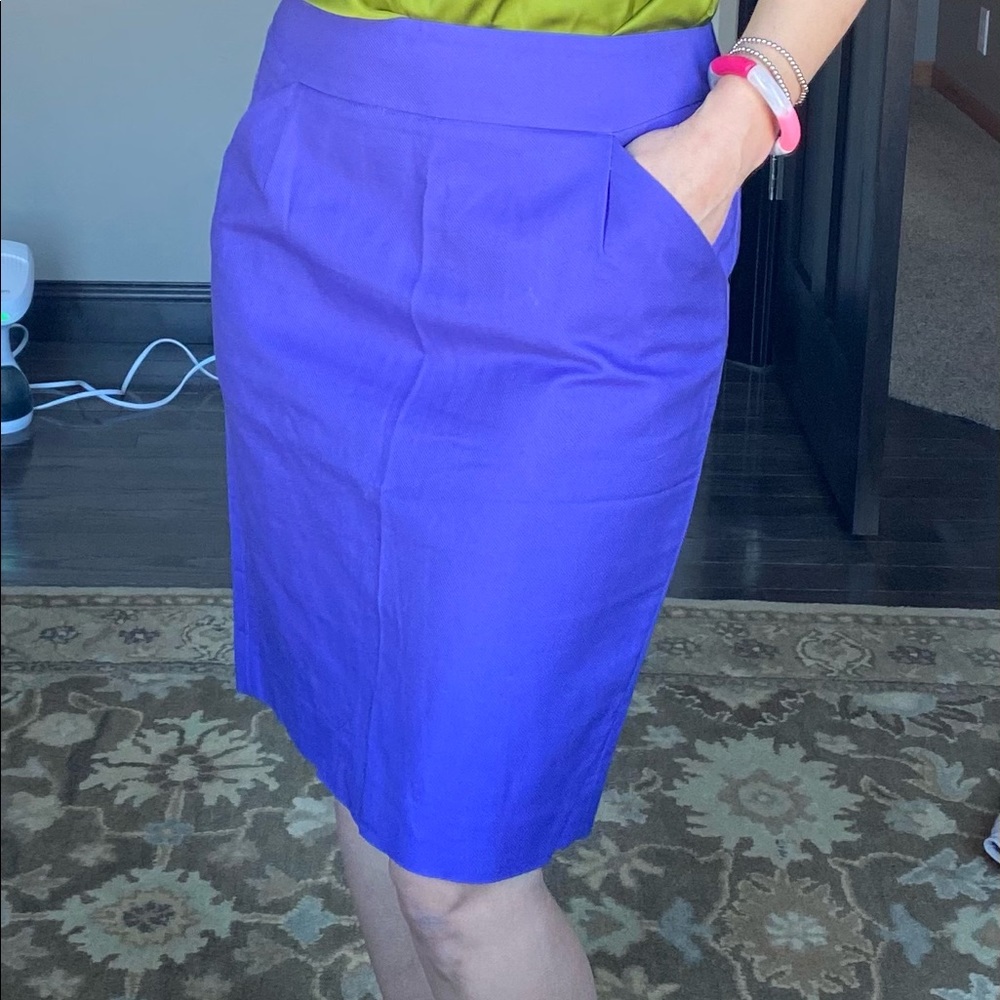 J crew pencil skirt Bright Purple with Pockets!
